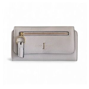 Jasper Conran Light Gray Pebble Leather Wallet euc